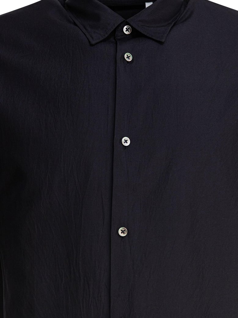 blue silk shirt by Selfnex