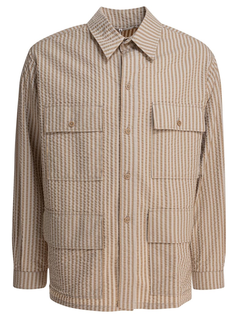 beige silk jacket by Selfnex