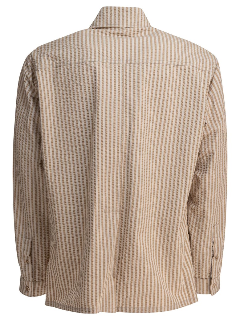 beige silk jacket by Selfnex