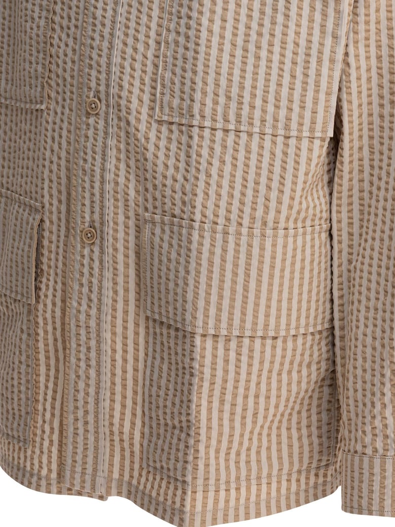beige silk jacket by Selfnex