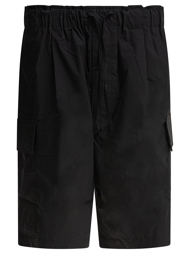 black polyester shorts by Selfnex