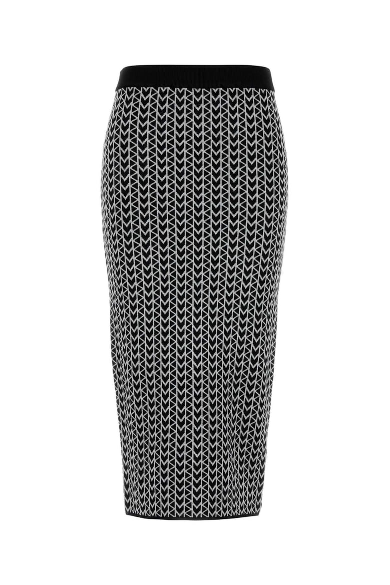 embroidered stretch viscose blend skirt by Selfnex