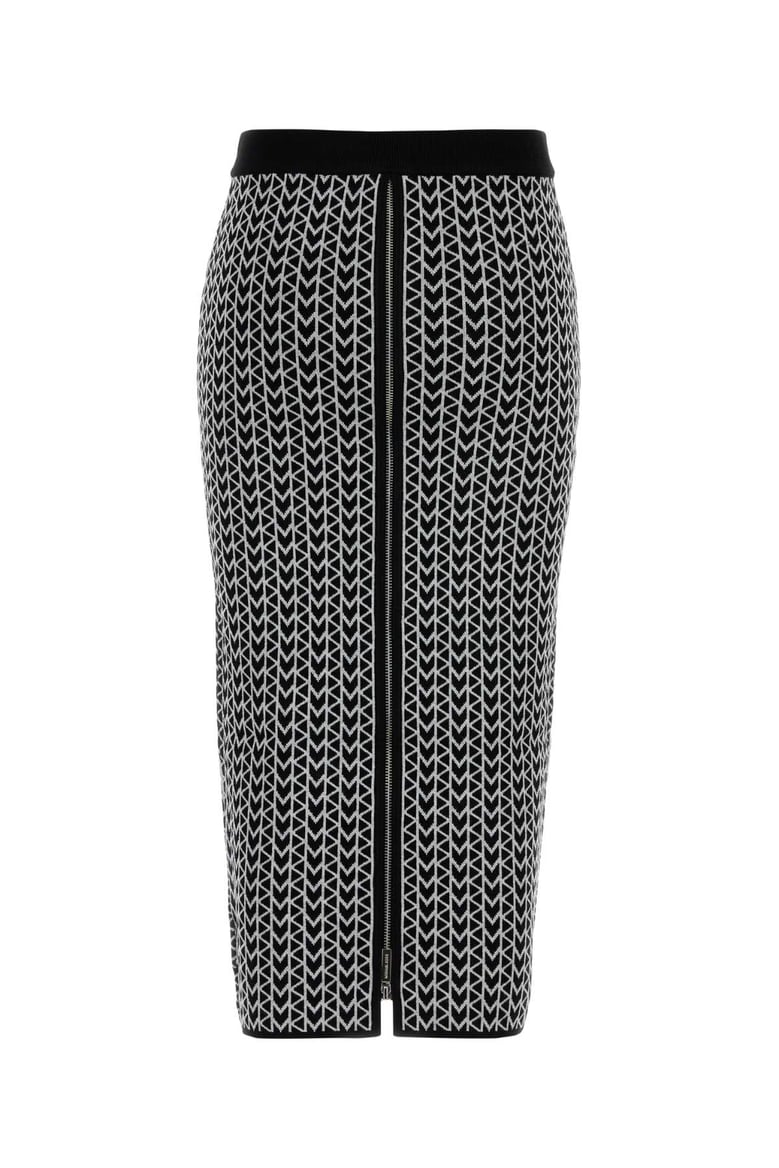 embroidered stretch viscose blend skirt by Selfnex