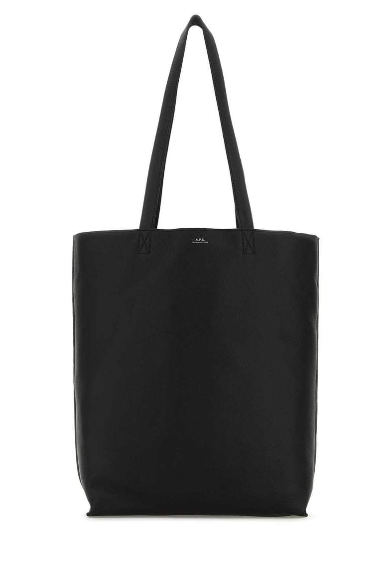 black leather maiko shopping bag by Selfnex