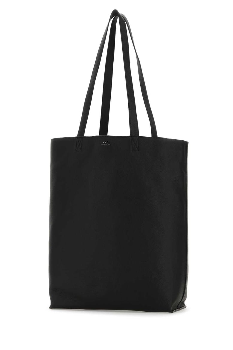 black leather maiko shopping bag by Selfnex