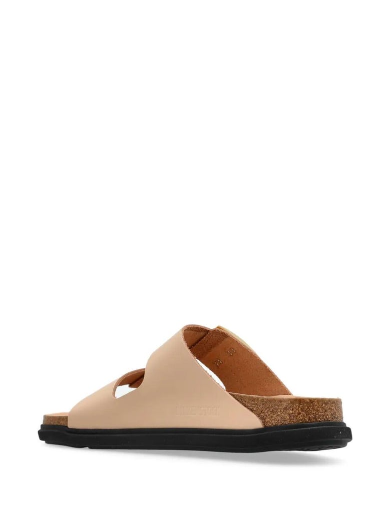 arizona droplet buckle shiny leather sandals by Selfnex