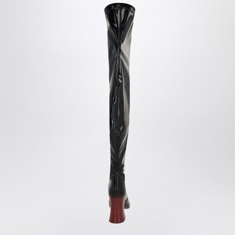 janis over-the-knee boots in black by Selfnex