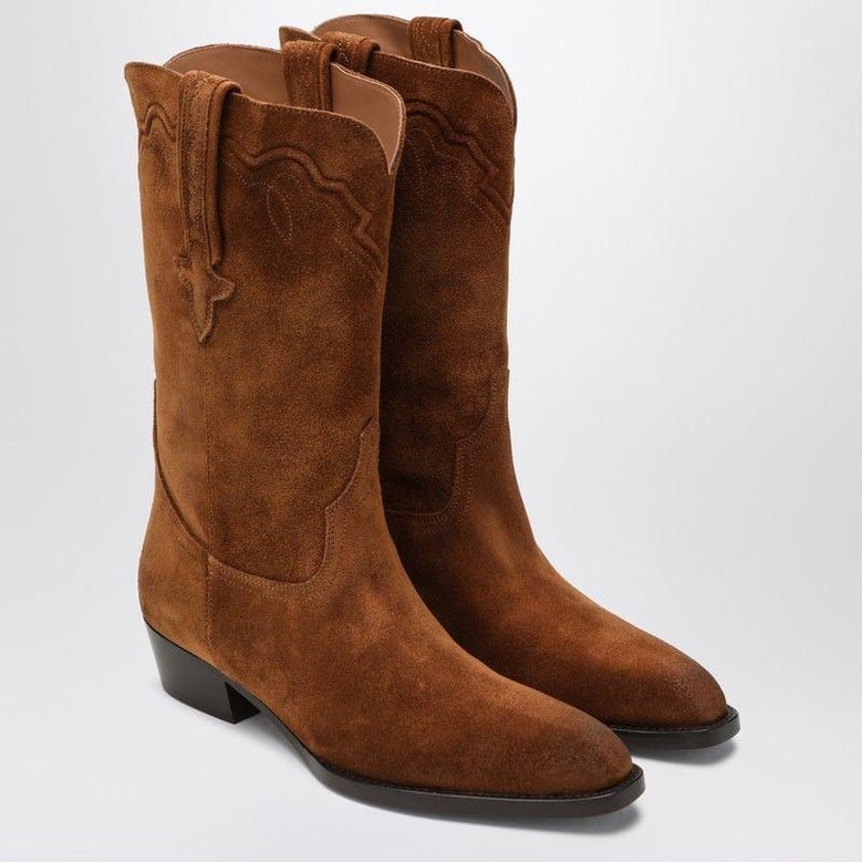 hilda boots in cognac suede by Selfnex