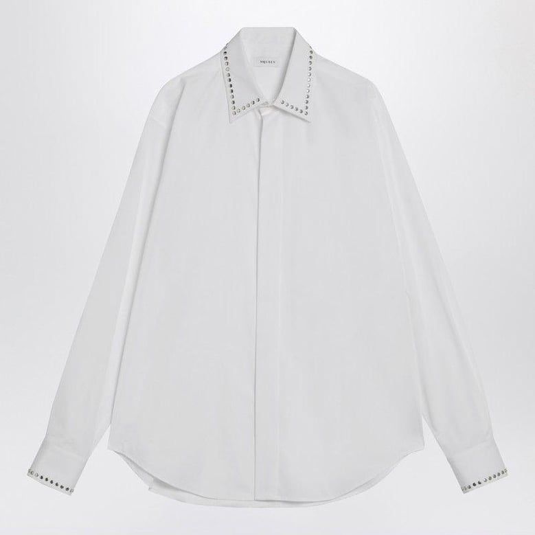 white cotton shirt with studs by Selfnex