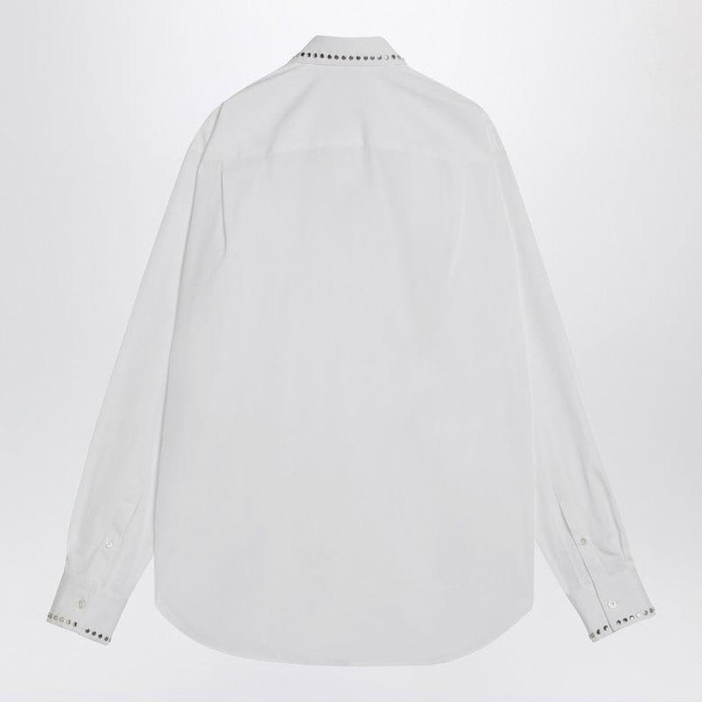white cotton shirt with studs by Selfnex