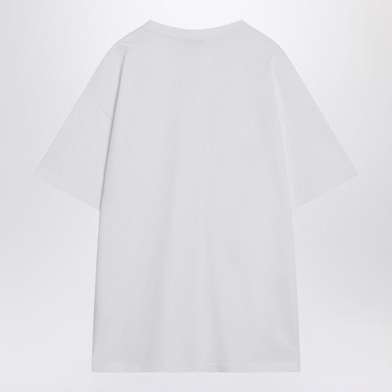 white cotton t-shirt with logo patch by Selfnex