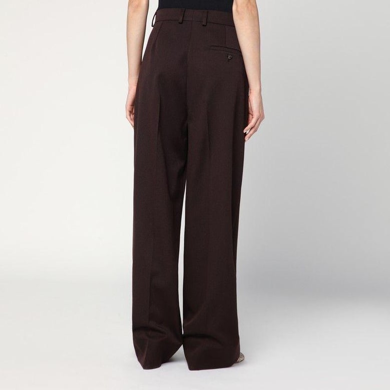 straight leg trousers in plum wool by Selfnex