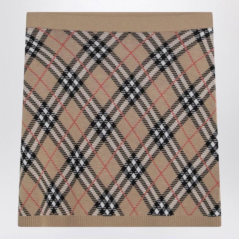 wool and mohair blend check mini skirt by Selfnex