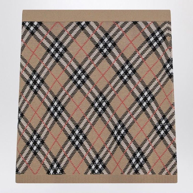 wool and mohair blend check mini skirt by Selfnex