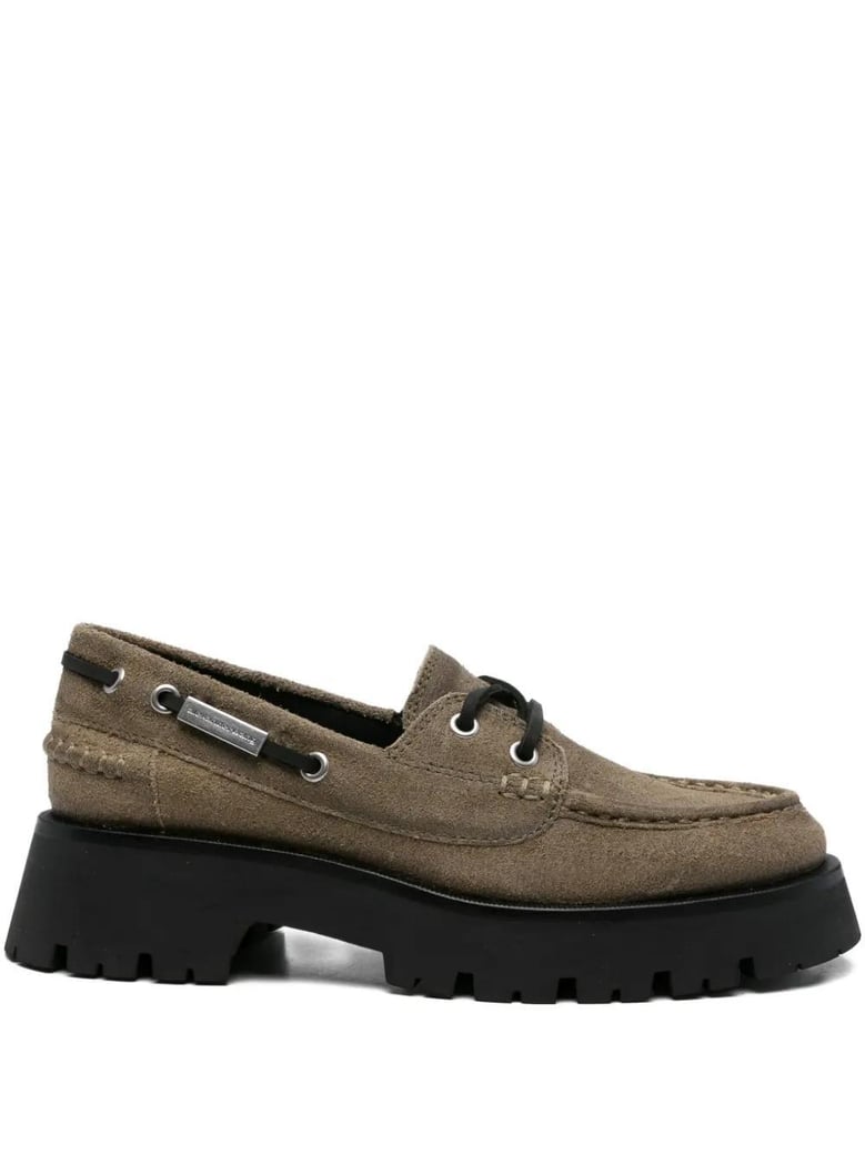 khaki suede carson loafers by Selfnex