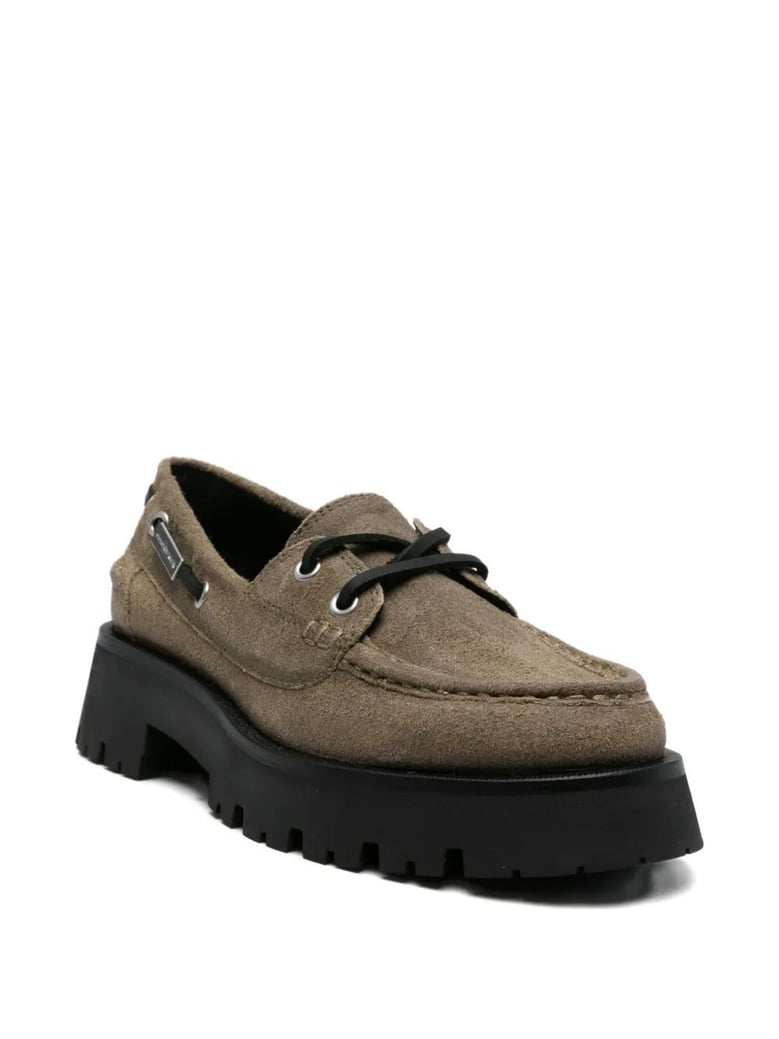 khaki suede carson loafers by Selfnex