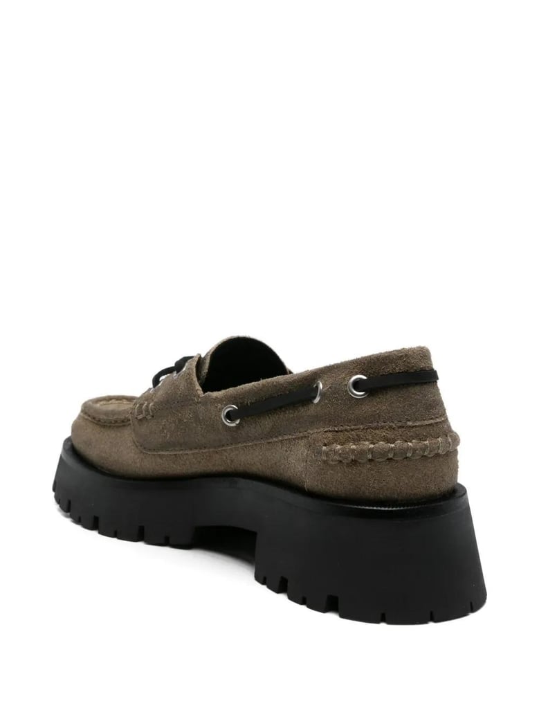 khaki suede carson loafers by Selfnex