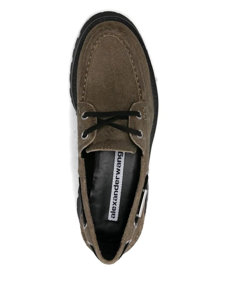 khaki suede carson loafers by Selfnex