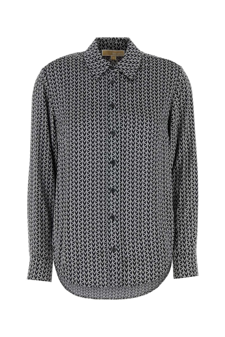 embroidered satin shirt by Selfnex