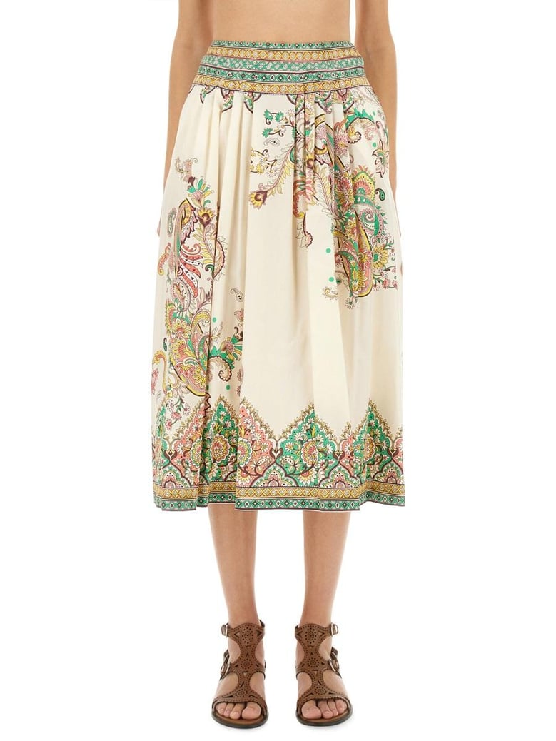 paisley print midi skirt by Selfnex
