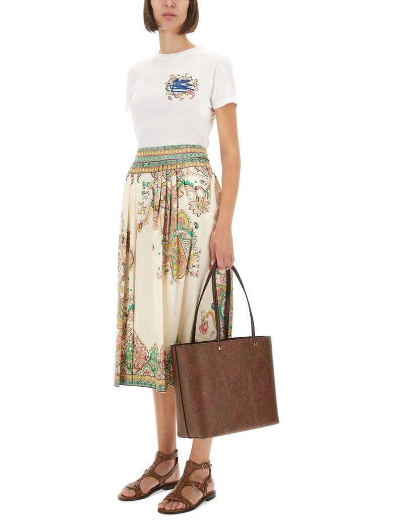 paisley print midi skirt by Selfnex