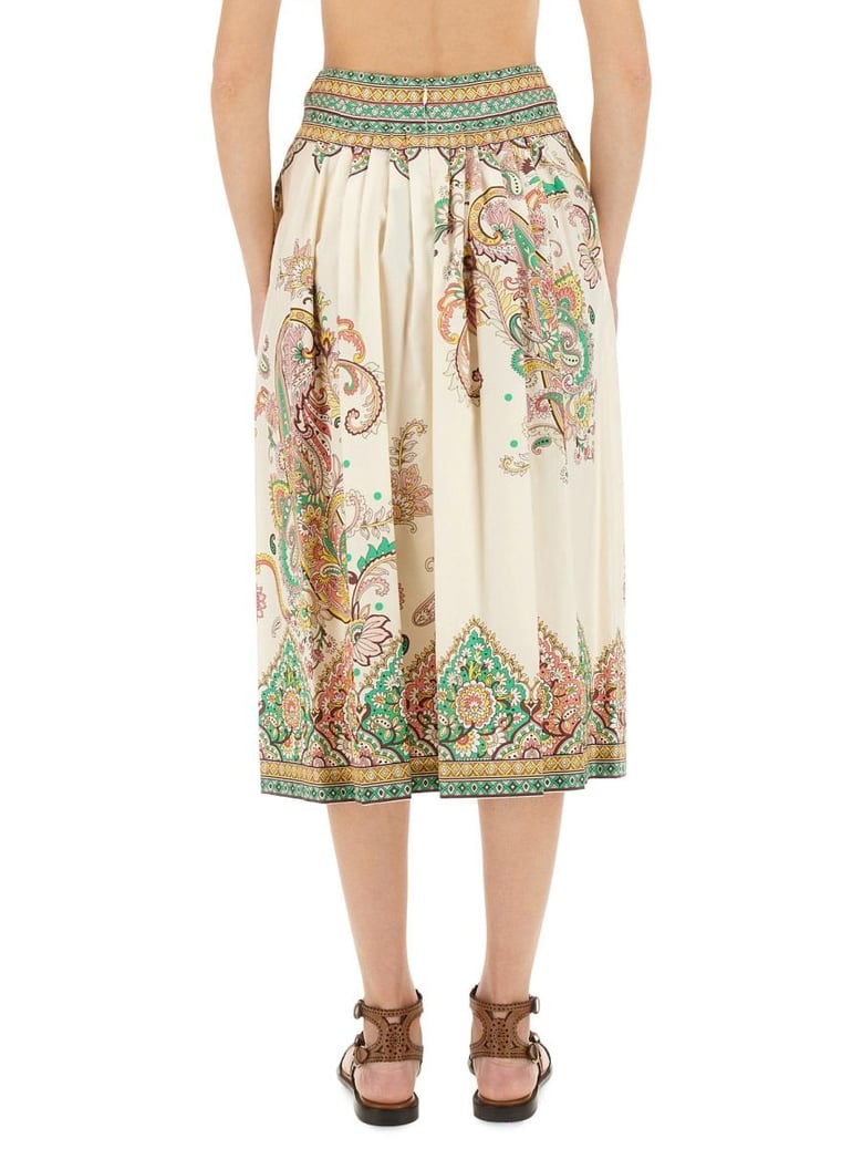 paisley print midi skirt by Selfnex