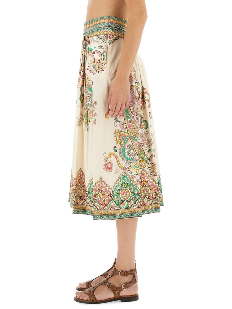 paisley print midi skirt by Selfnex