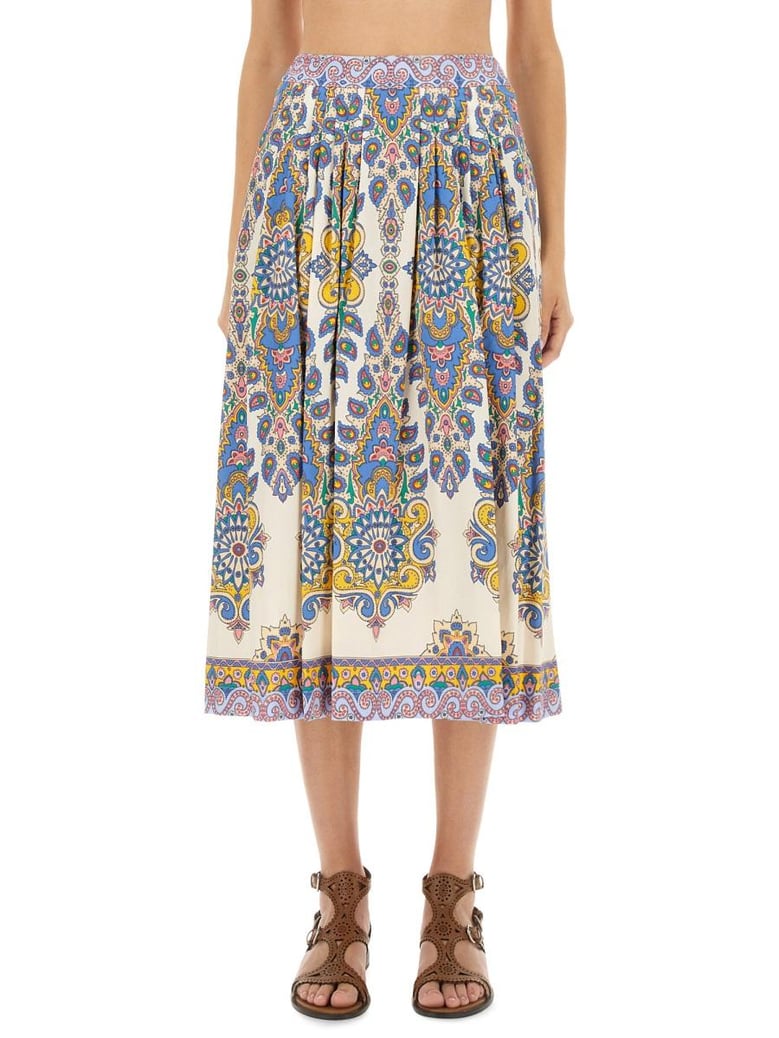 paisley print midi skirt by Selfnex