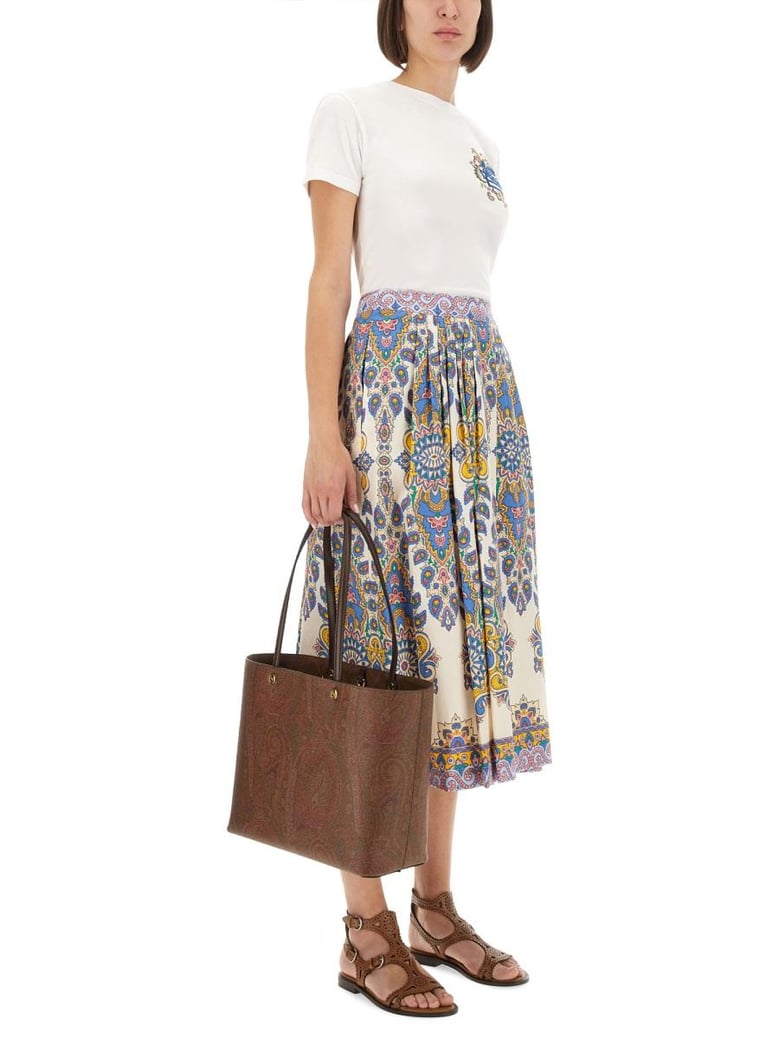 paisley print midi skirt by Selfnex