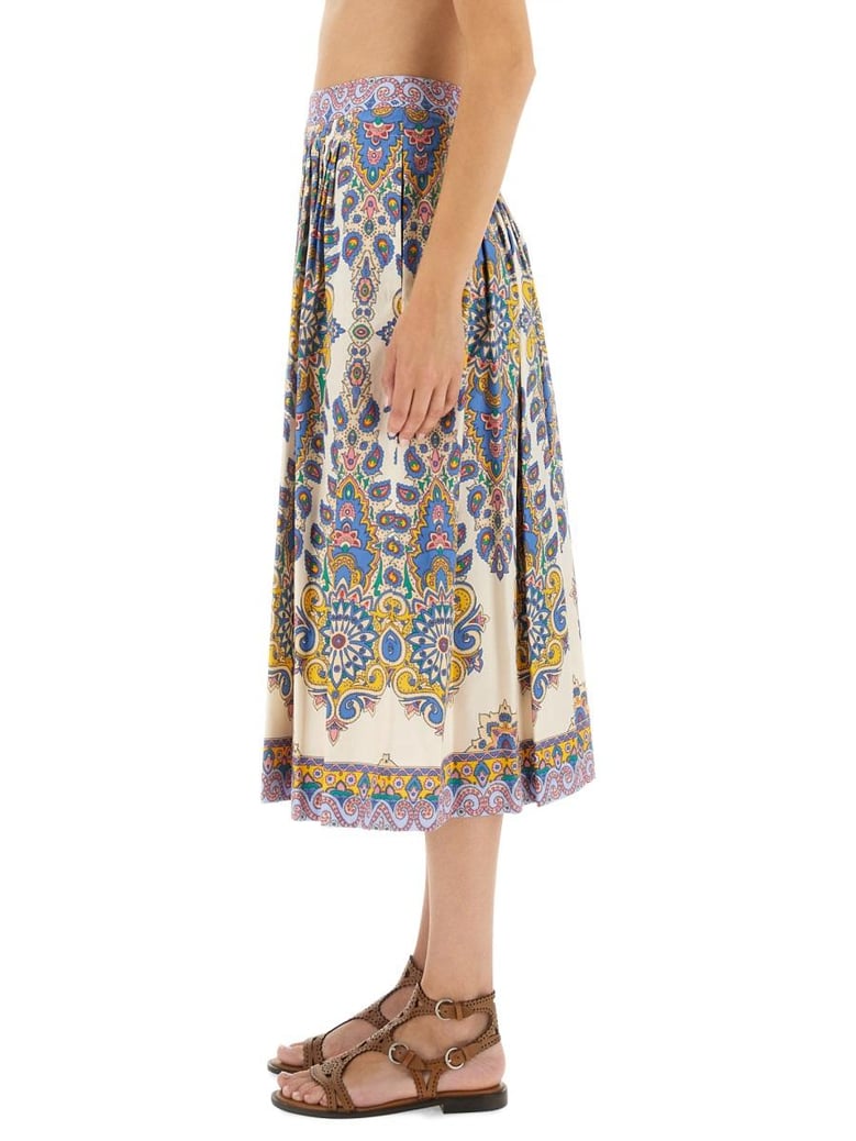 paisley print midi skirt by Selfnex