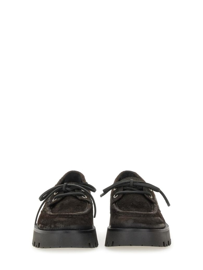 brown cow leather loafers by Selfnex
