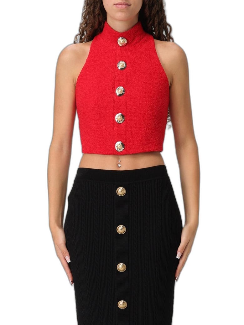 red wool blend tops by Selfnex