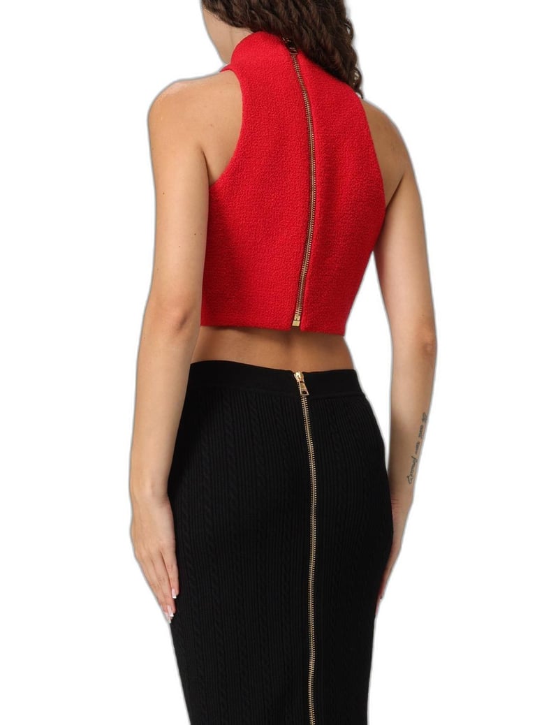 red wool blend tops by Selfnex