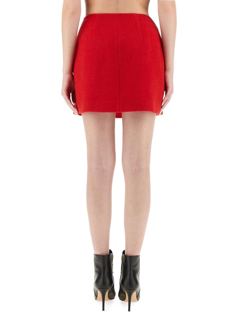 red wool skirt by Selfnex