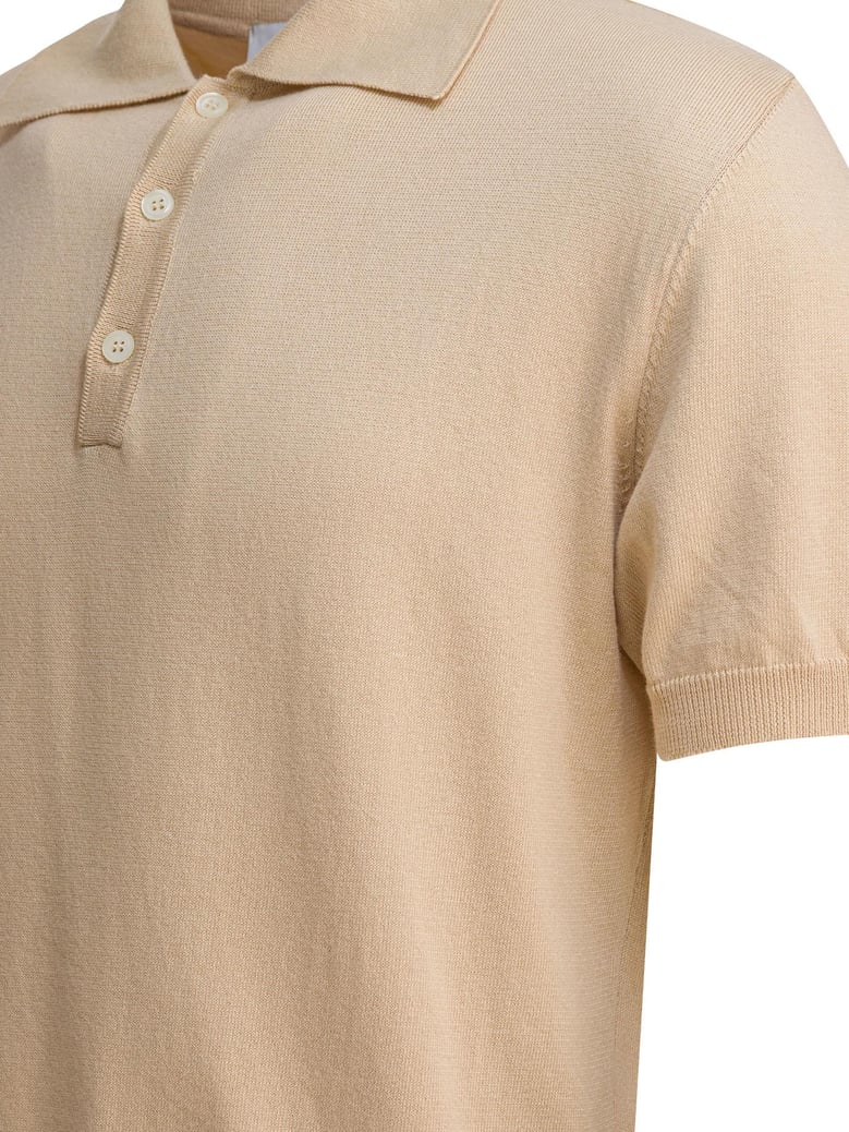 beige cotton polo shirt by Selfnex