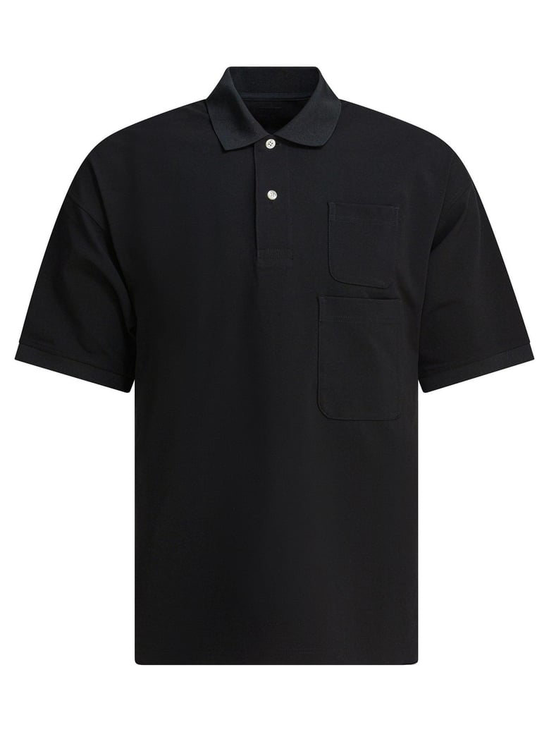 black polyester polo shirt by Selfnex
