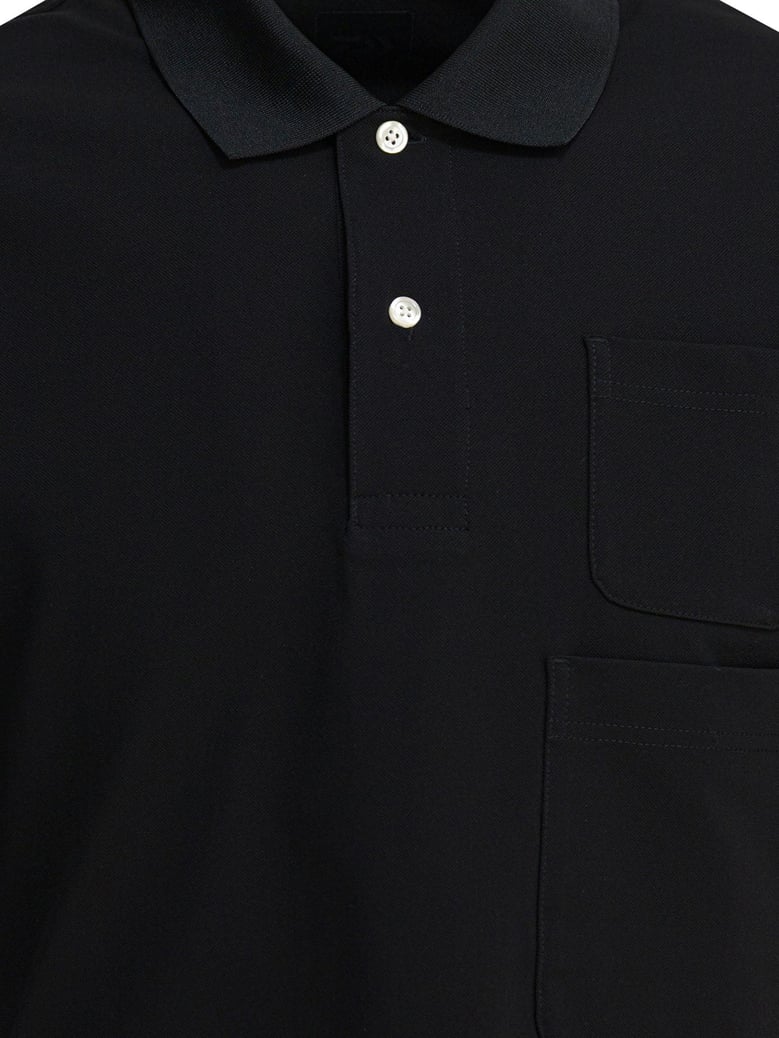 black polyester polo shirt by Selfnex