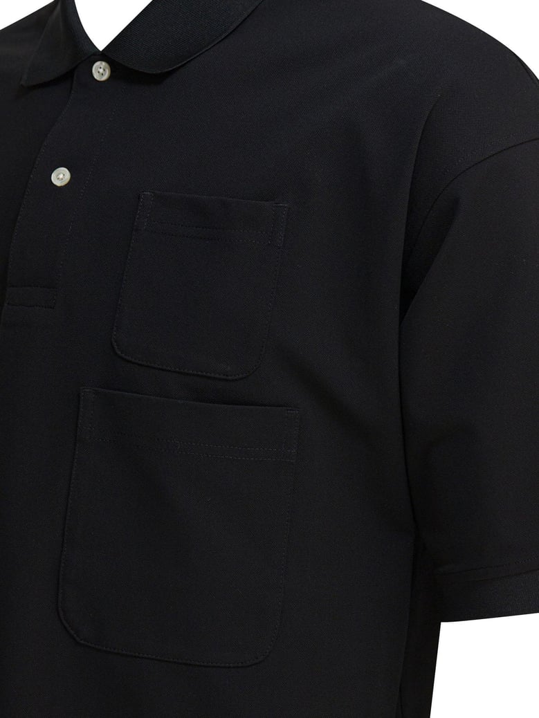 black polyester polo shirt by Selfnex