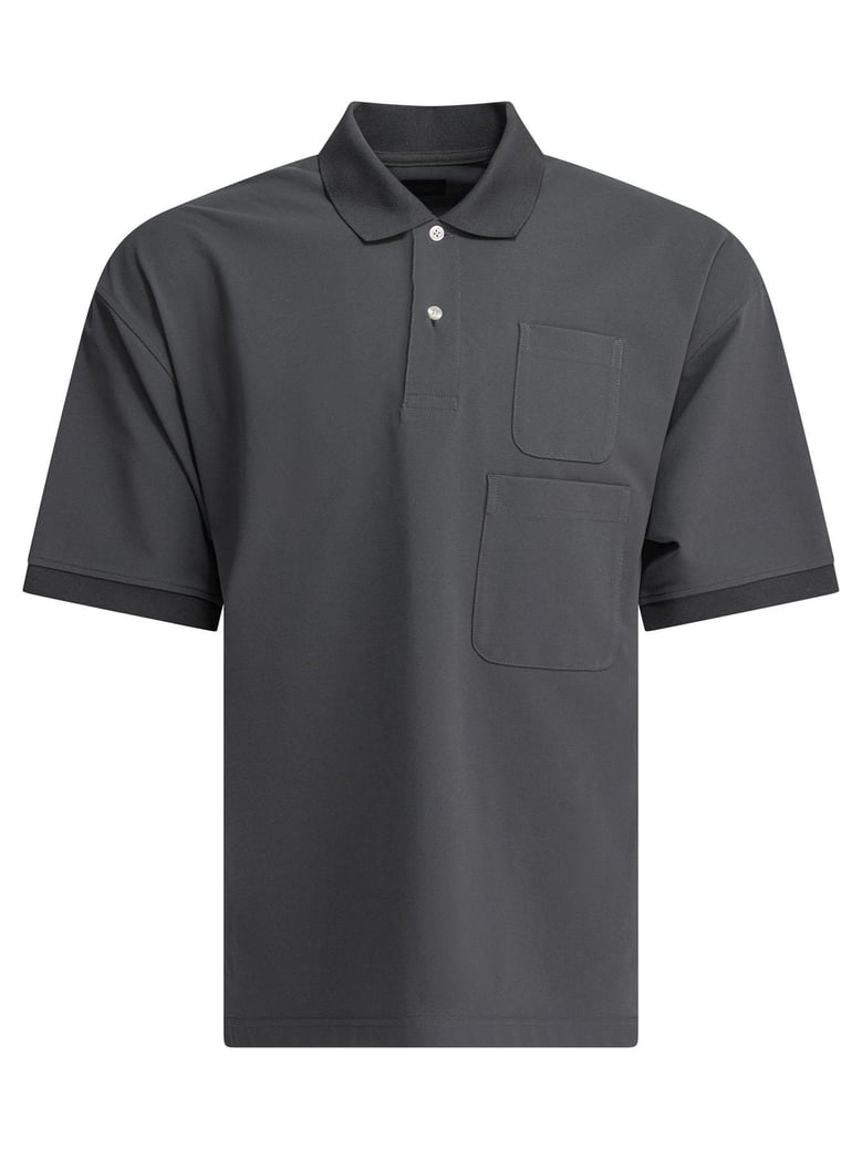 grey polyester polo shirt by Selfnex