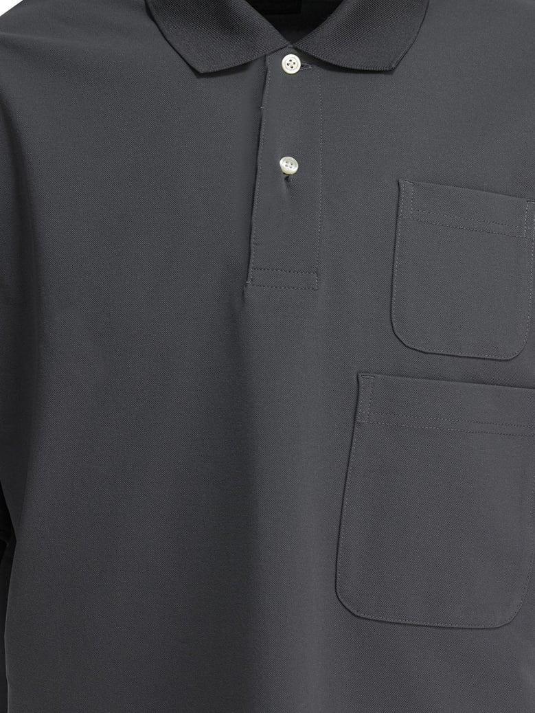 grey polyester polo shirt by Selfnex