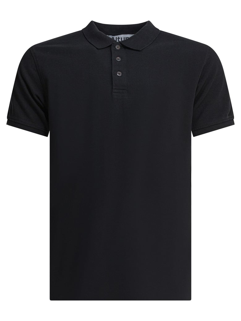 black cotton polo shirt by Selfnex