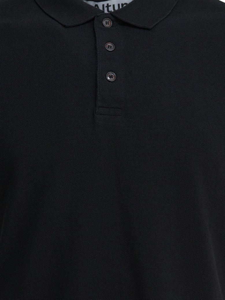 black cotton polo shirt by Selfnex