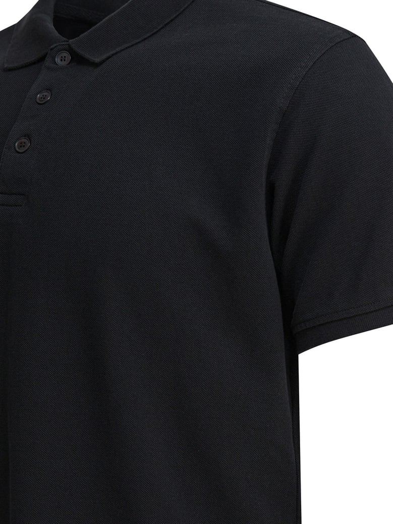 black cotton polo shirt by Selfnex