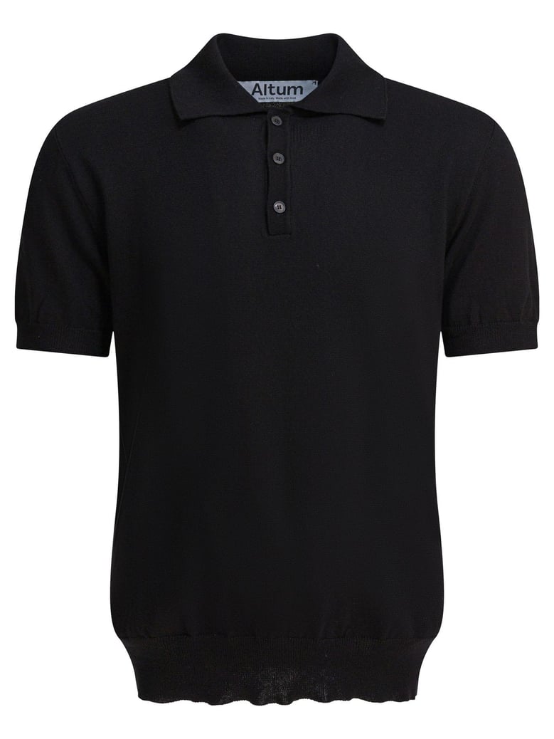 black cotton polo shirt by Selfnex