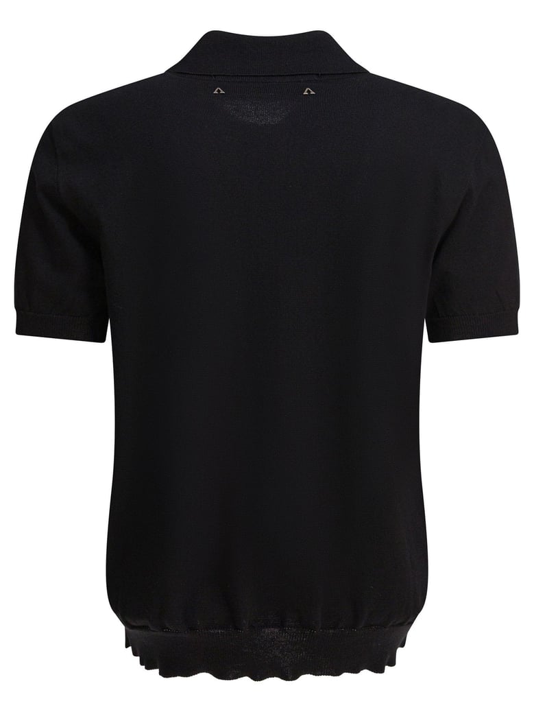 black cotton polo shirt by Selfnex