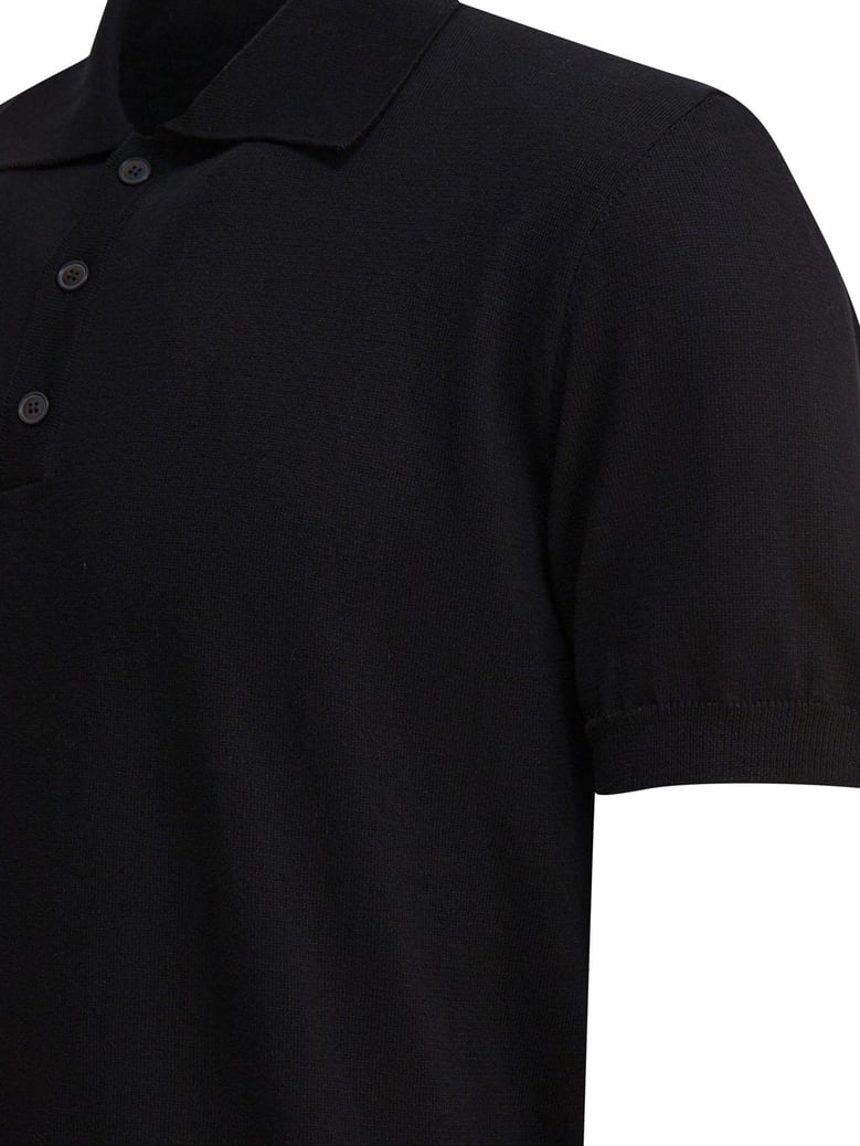 black cotton polo shirt by Selfnex