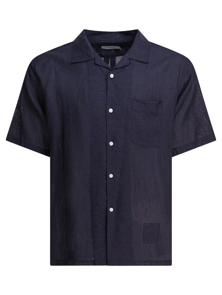 blue linen shirt by Selfnex