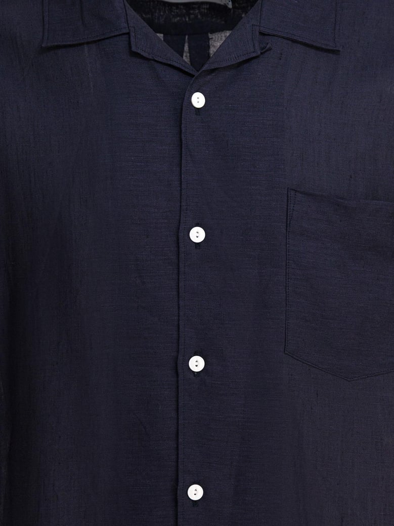 blue linen shirt by Selfnex