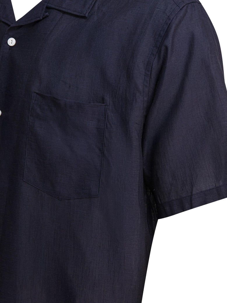 blue linen shirt by Selfnex