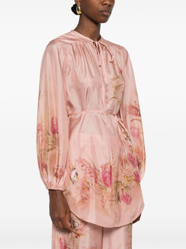 cascadian printed silk top by Selfnex